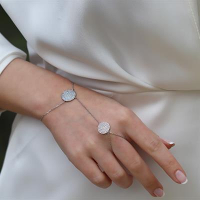 Yuvarlak Zirkon Taşlı Gümüş Şahmeran