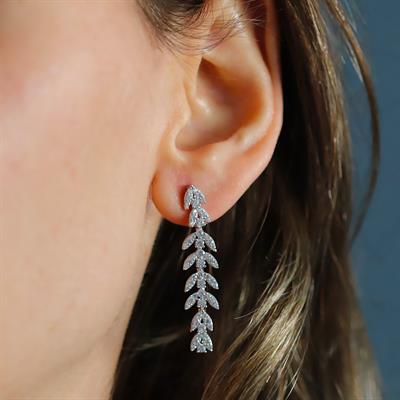 Zirkon Taşlı Başak Modeli Gümüş Set