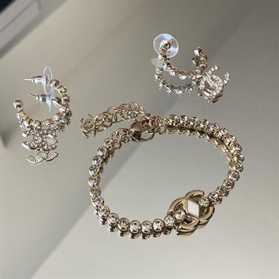 Zirkon Taşlı Gold Çelik Set 