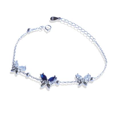 Zirkon Taşlı Kelebek Modeli Gümüş Bileklik