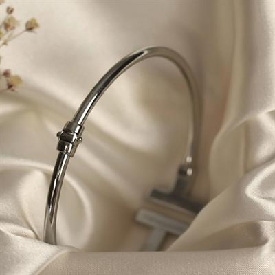 Zirkon Taşlı T 925 Ayar Gümüş Kelepçe