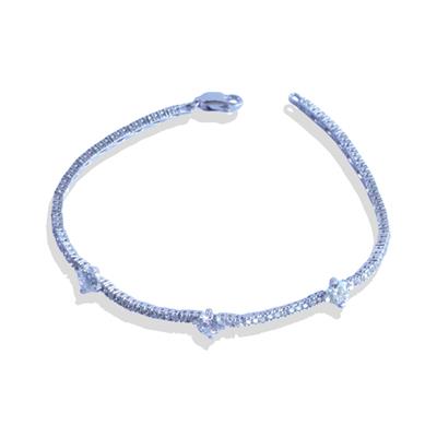ZirkonTaşlı Su Yolu Gümüş Bileklik
