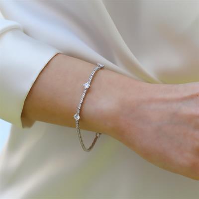 ZirkonTaşlı Su Yolu Gümüş Bileklik