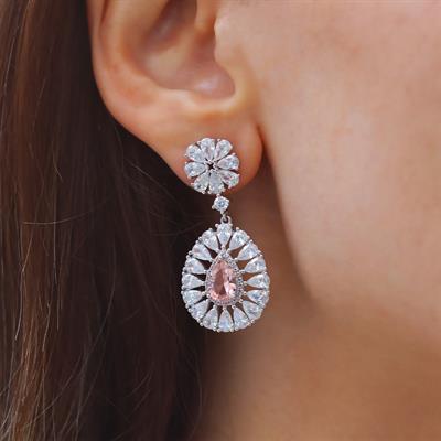 Zultanit Çiçek Damla Gümüş Küpe