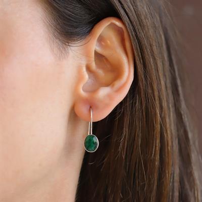 Zümrüt Doğaltaş Gümüş Set 