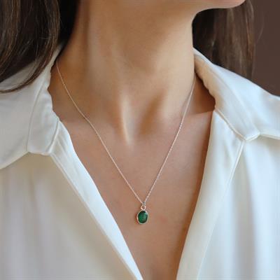 Zümrüt Doğaltaş Gümüş Set 