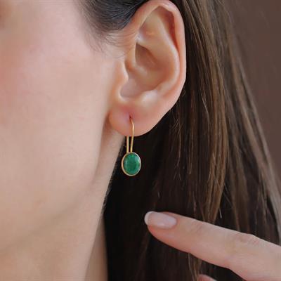 Zümrüt Gold Kaplama Doğaltaş Gümüş Set 