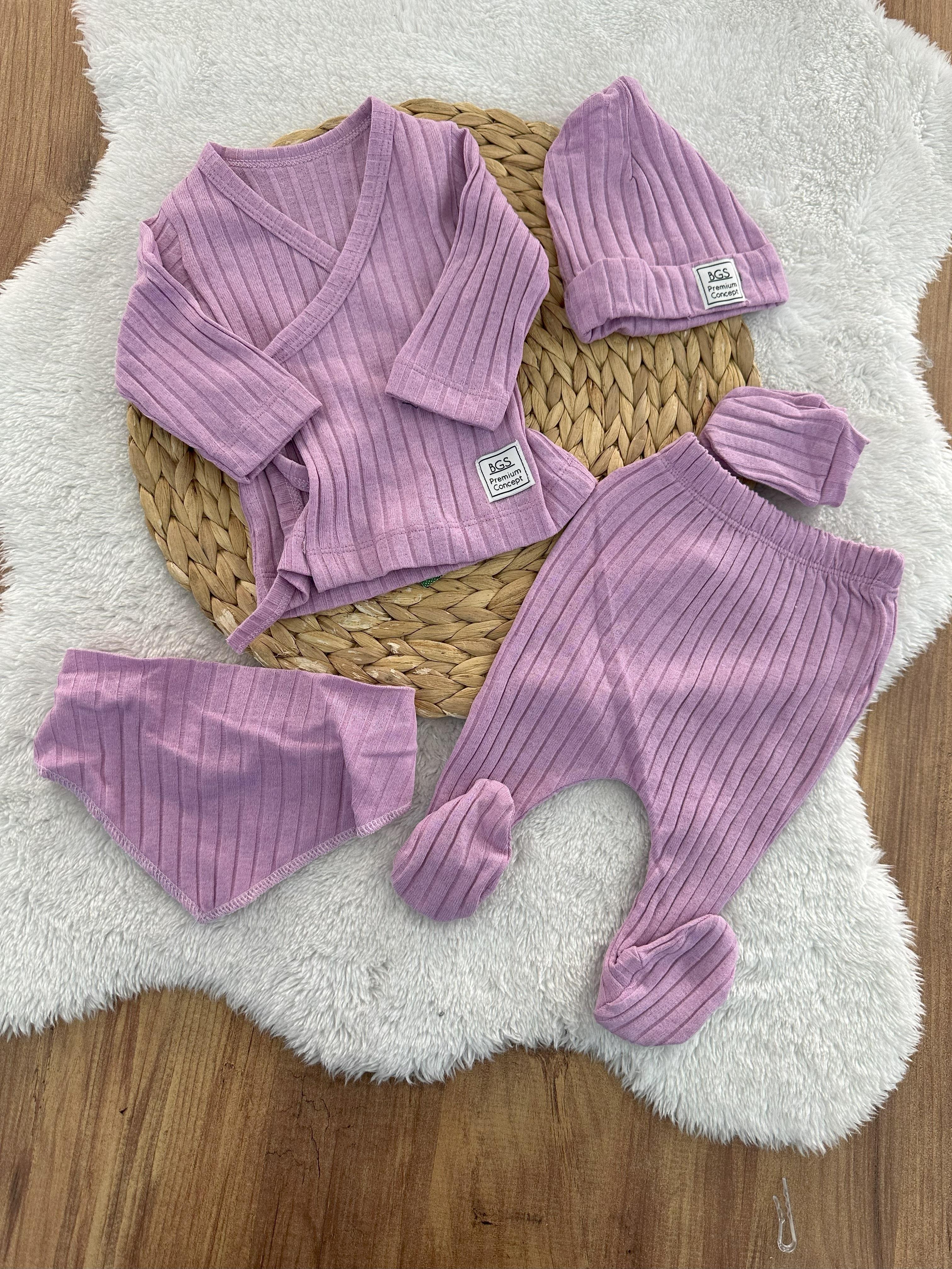 Prematüre Kaşkorse Yenidoğan Kız Bebek 5li Zıbın Set Hastane Çıkışı