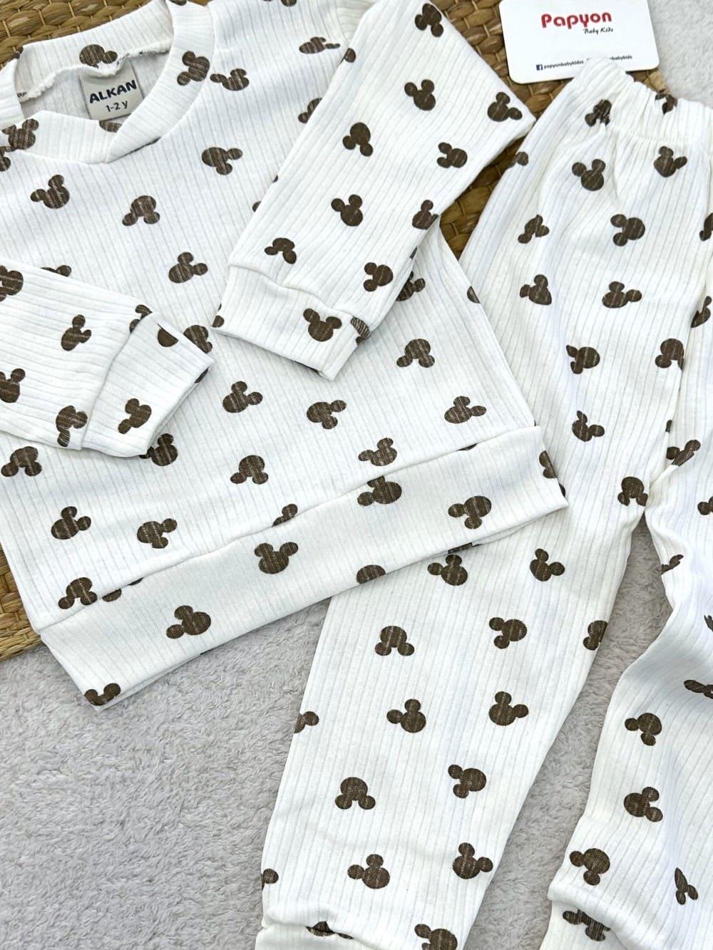 Mickey Desenli Fitilli Pijama Takımı (1-2/2-3/3-4 Yaş)
