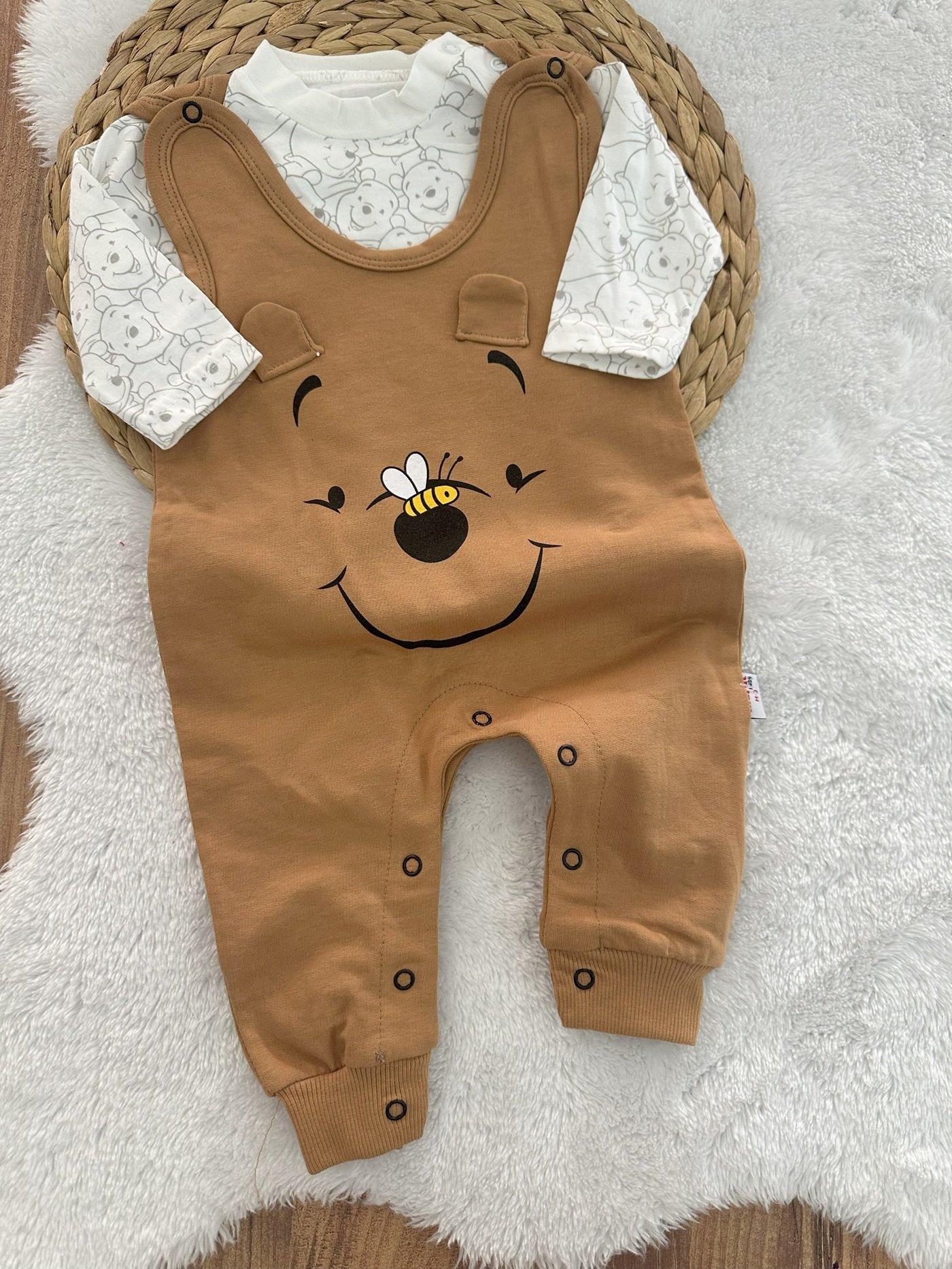 Arılı Ayı Surat Erkek Bebek Badili Salopet Takım 0-3/3-6/6-9/9-12 Ay