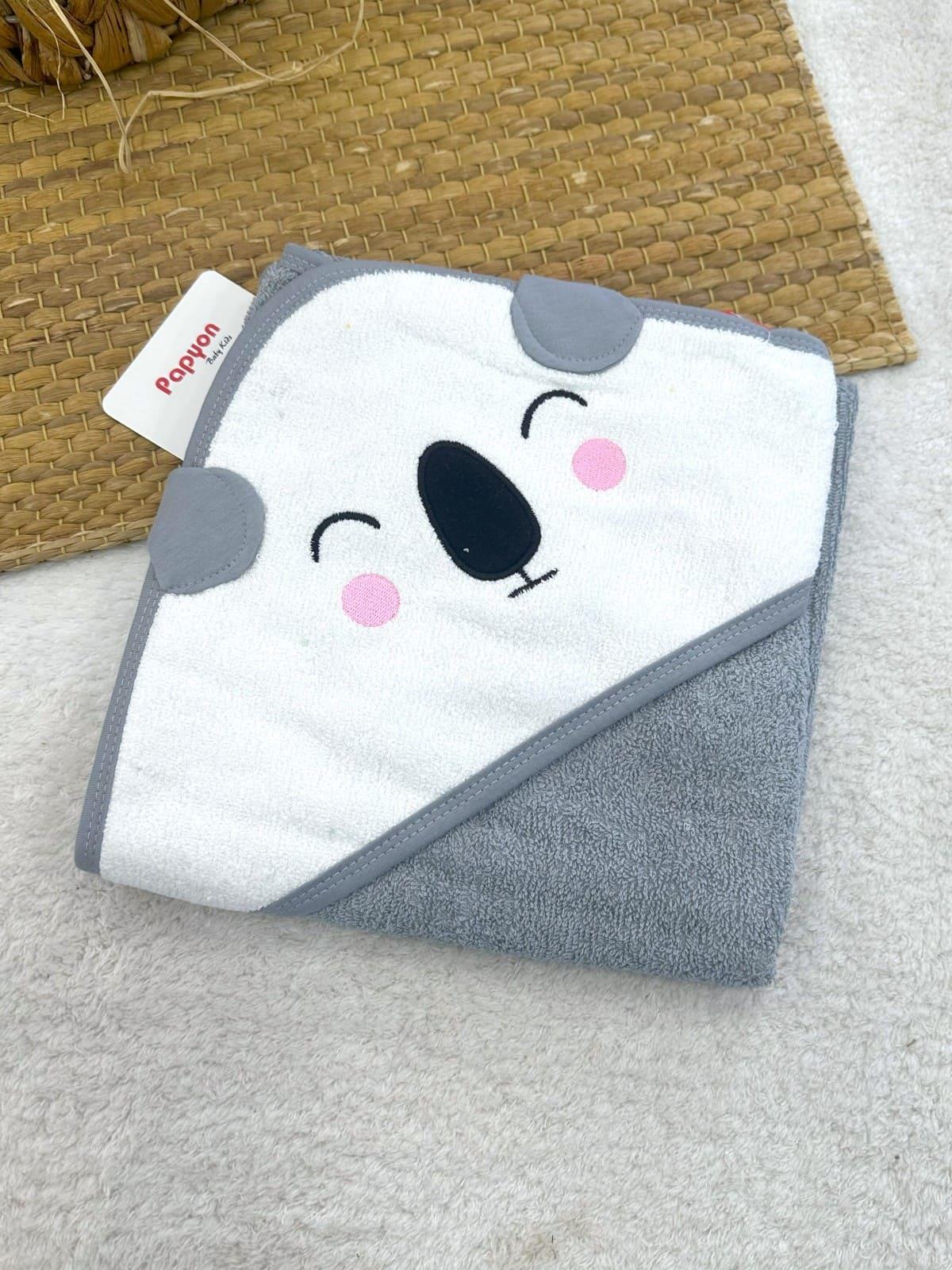 Koala Model Kapşonlu Bebek Havlu 80x80 Cm
