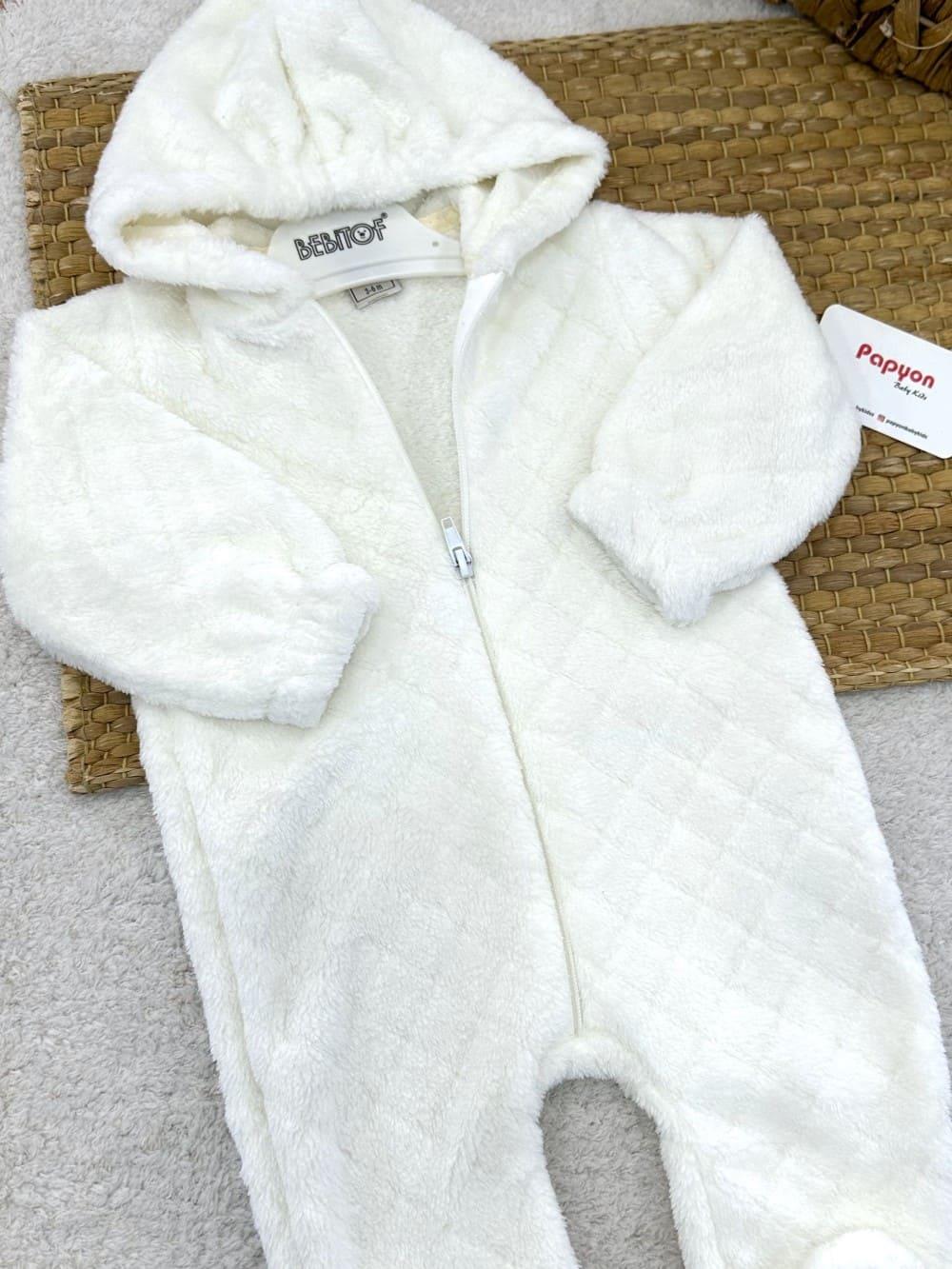 Peluş Kapşonlu Kozmonot Uniseks Bebek Tulum (3-6/6-9/9-12 Ay)