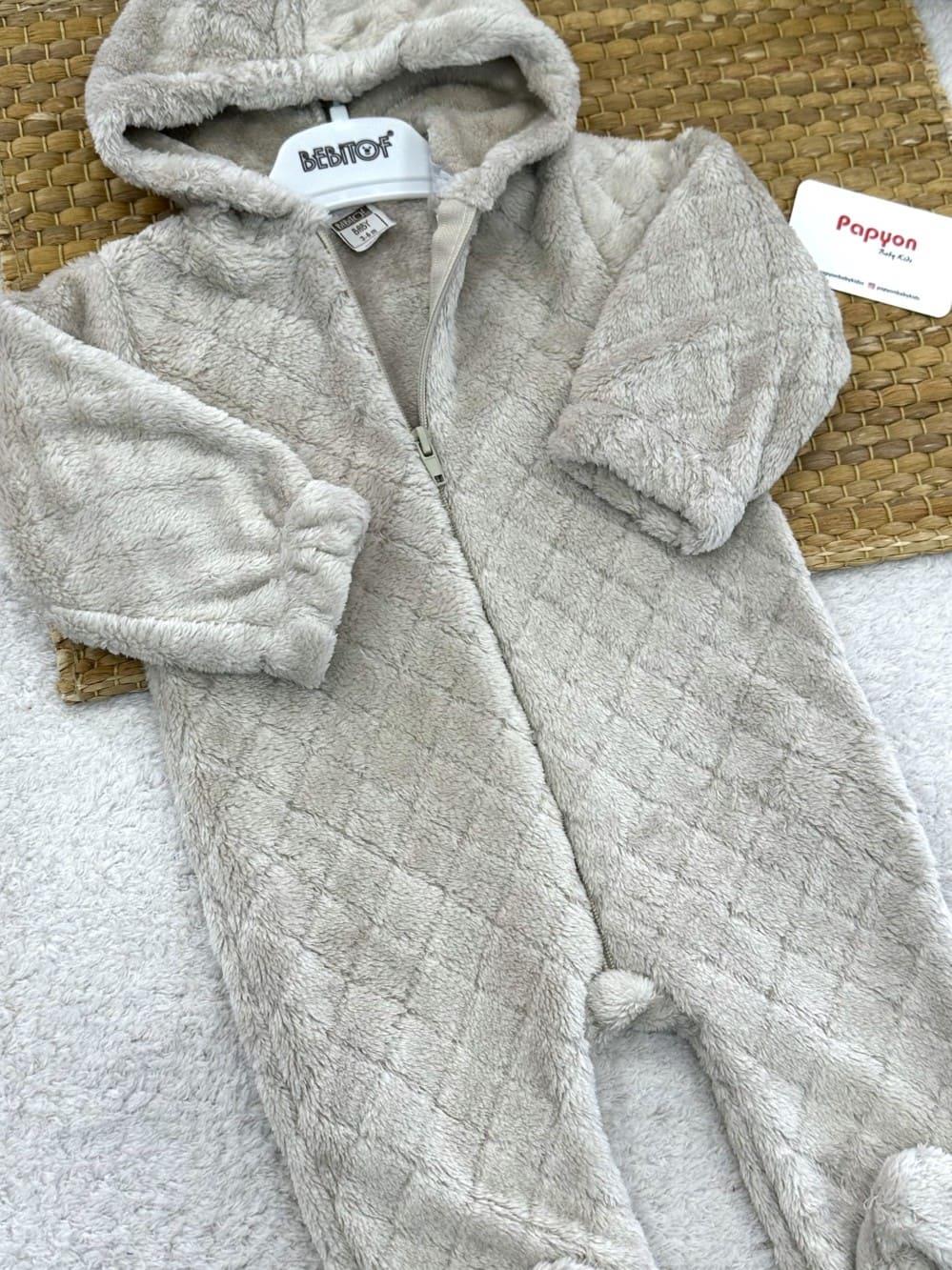 Peluş Kapşonlu Kozmonot Uniseks Bebek Tulum (3-6/6-9/9-12 Ay)