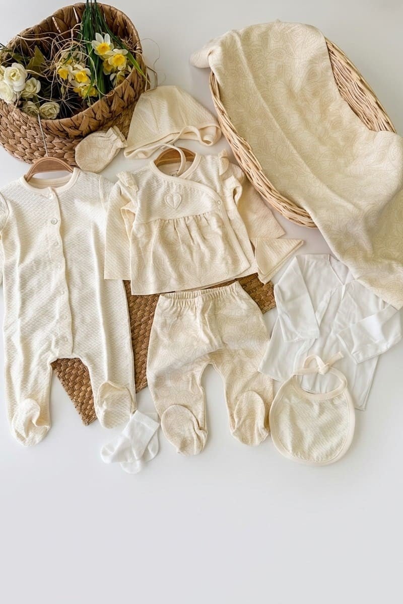 Tiny Lace Tulumlu Yenidoğan Kız Bebek 10lu Zıbın Set Hastane Çıkışı