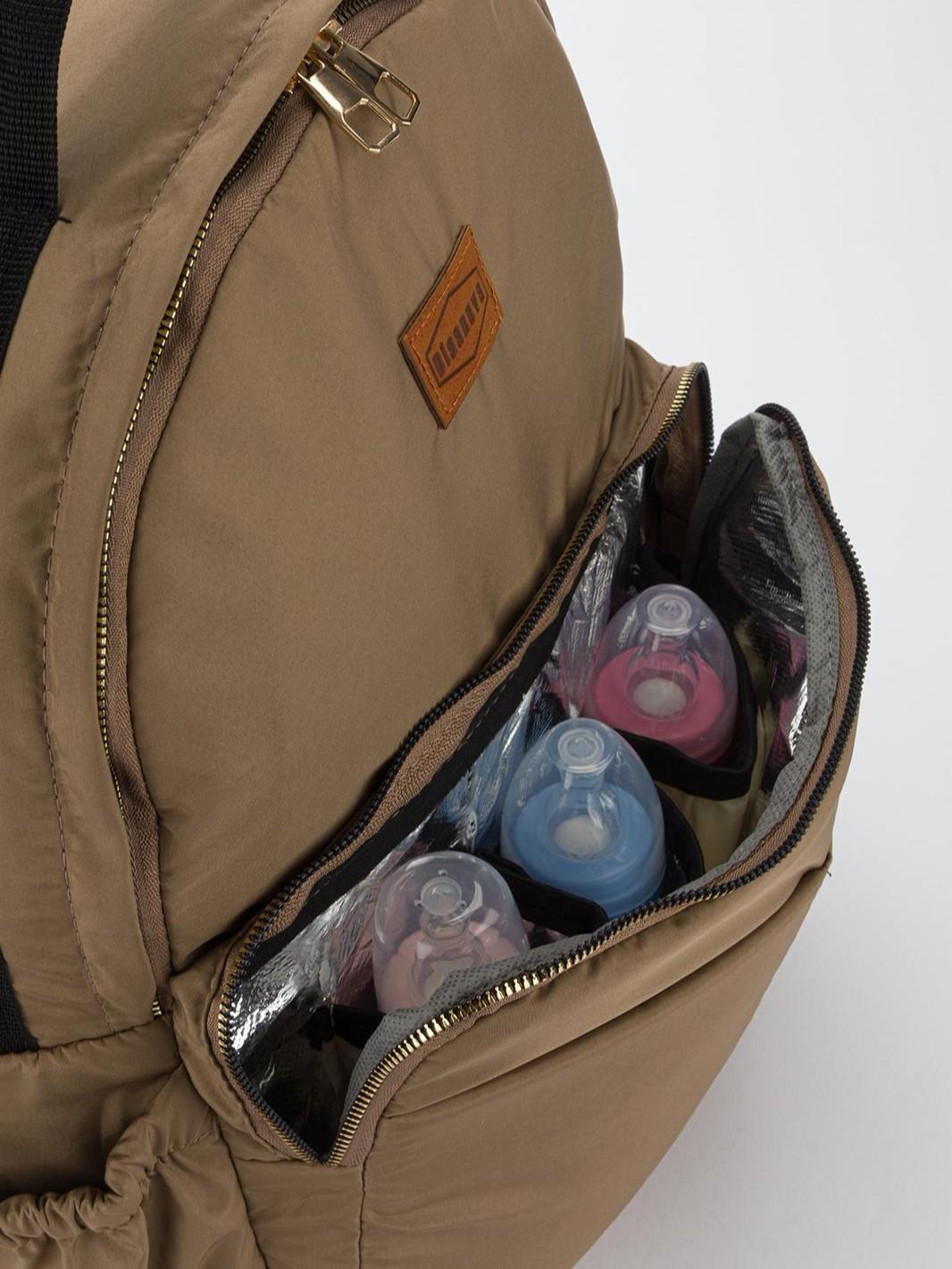 Bondit Kumaş Biberon Termos Gözlü Bebek Bakım Sırt Çantası