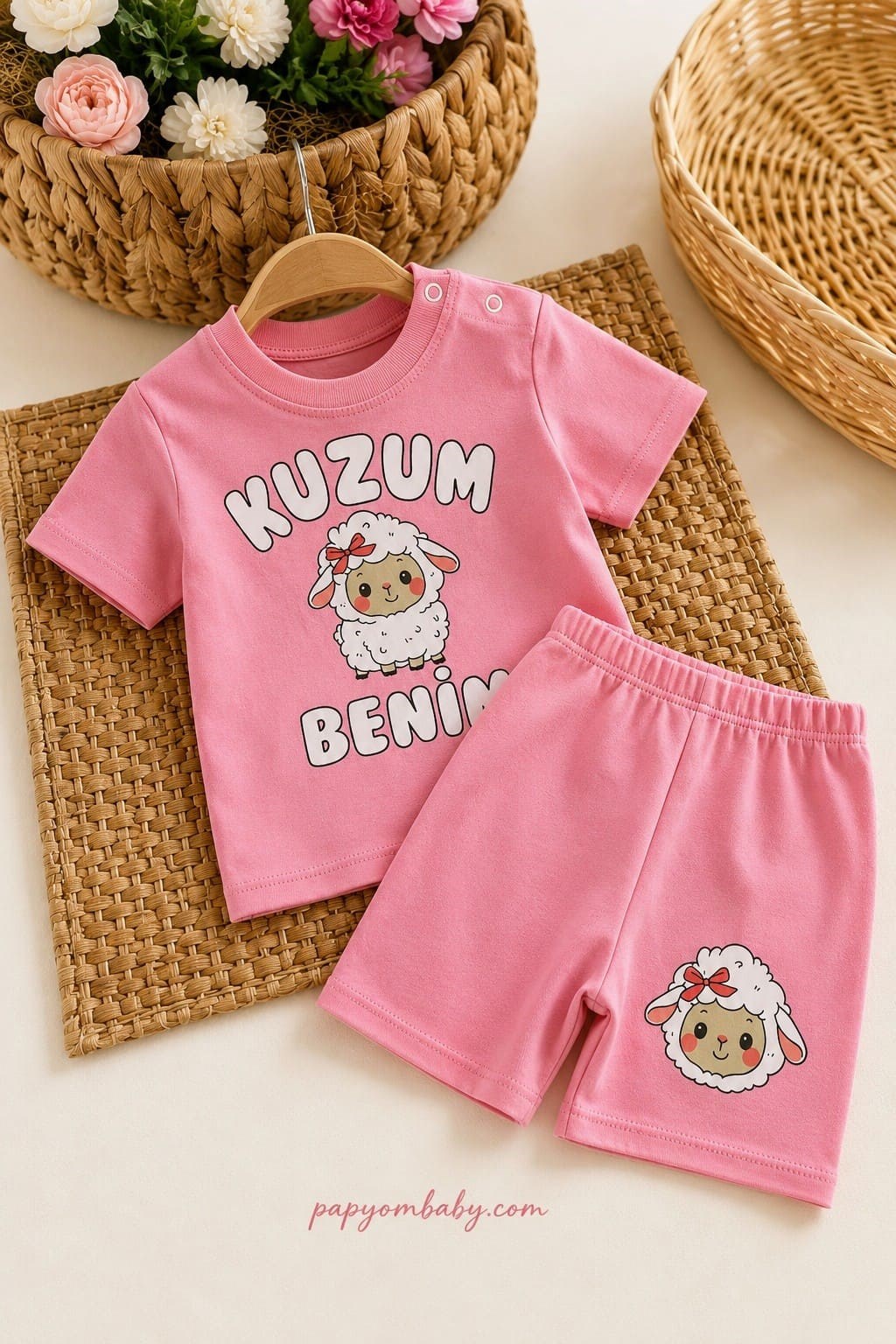 Kuzum Benim Baskılı Kız Bebek Şortlu Takım (6-9/9-12/12-18 Ay)