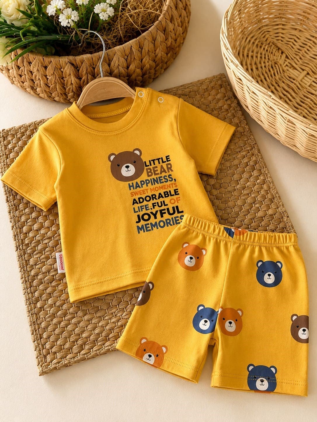 Little Bear Baskılı Erkek Bebek Şortlu Takım (6-9/9-12/12-18 Ay)