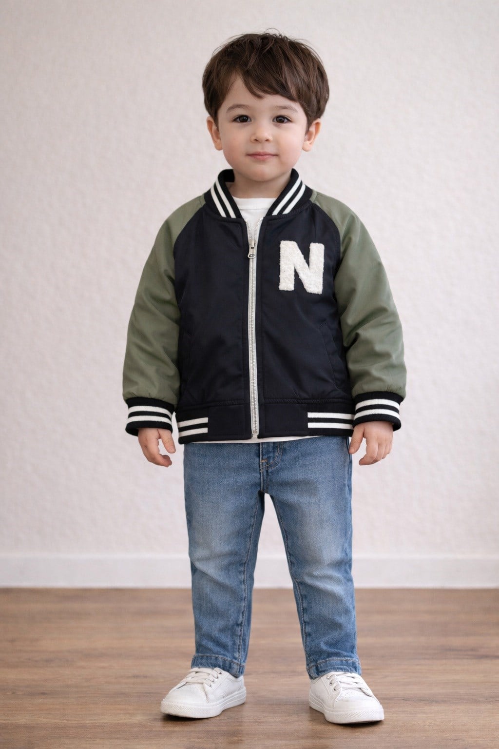Süzene N Nakışlı Ceketli Kot Pantolonlu Erkek Bebek 3lü Takım (6-9/9-12/12-18/18-24 Ay)