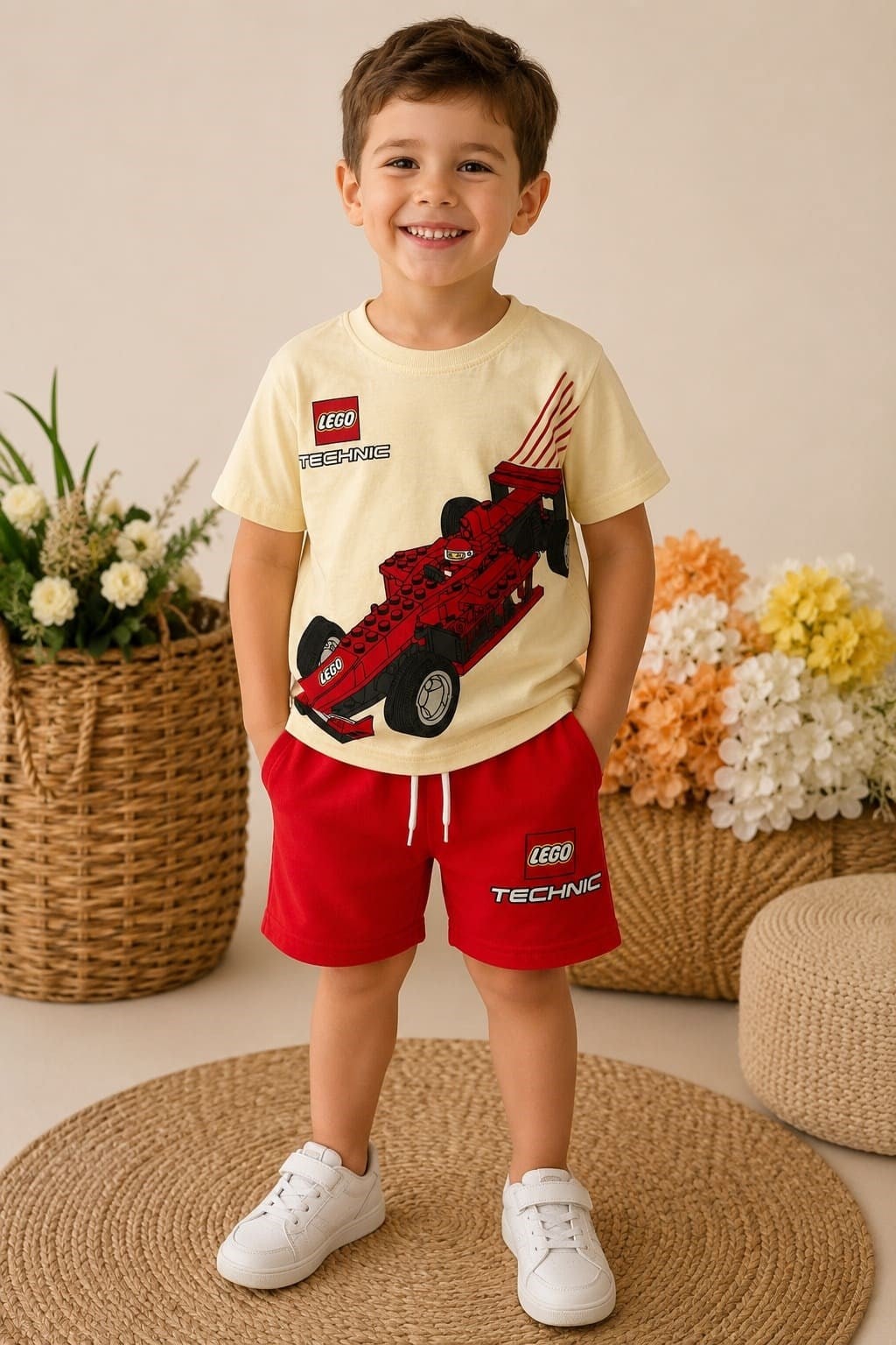 Lego Technic Baskılı Erkek Çocuk Şortlu Takım (%100 Pamuk)(3-4/4-5/5-6/7-8/9-10 Yaş)