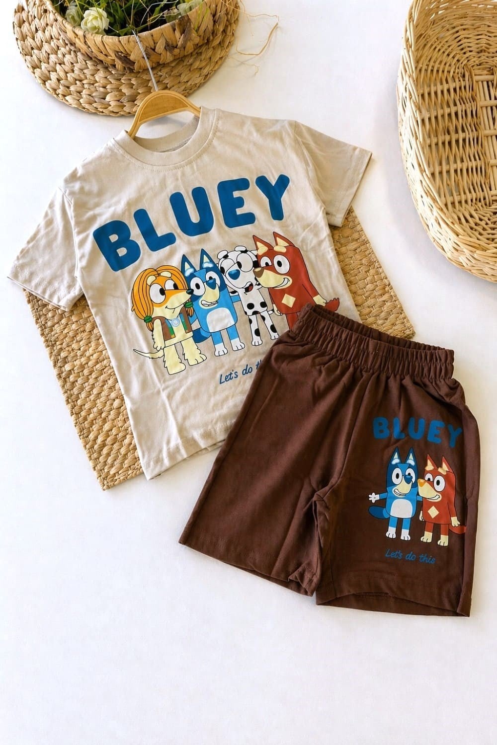 Bluey Baskılı Erkek Çocuk Şortlu Takım (3-4/4-5/5-6/7-8/9-10 Yaş)
