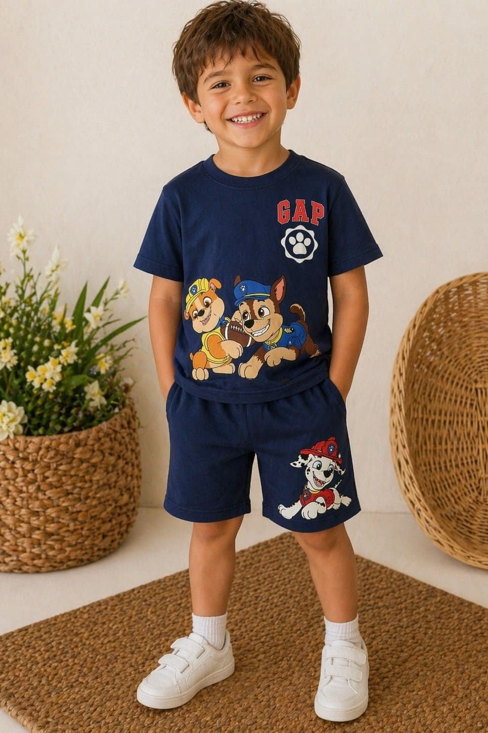 Paw Patrol Baskılı Erkek Çocuk Şortlu Takım (3-4/4-5/5-6/7-8/9-10 Yaş)
