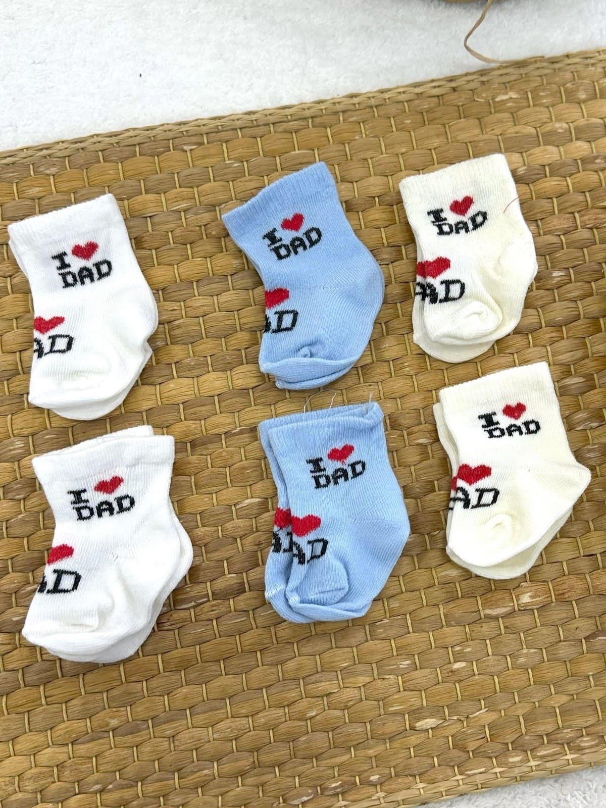 I Love Dad Kutulu 6lı Bebek Çorap 0-6 Ay