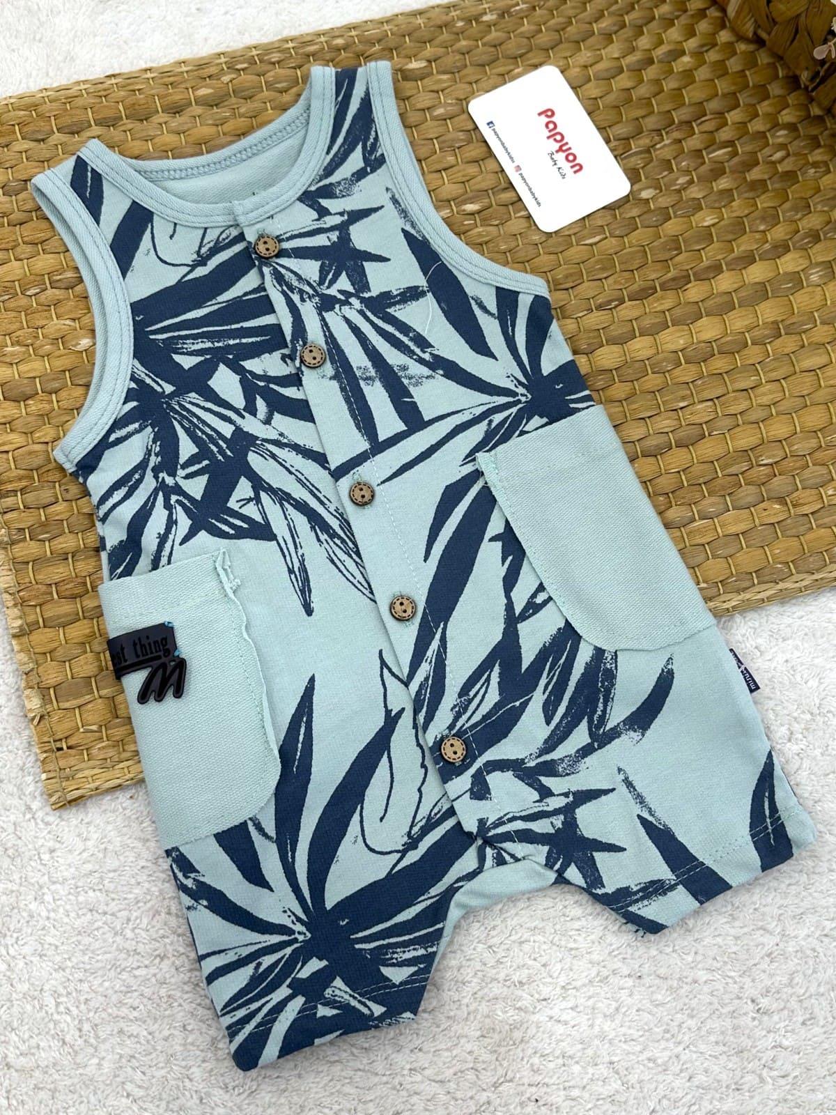 Blade Yaprak Cepli 2ip Erkek Bebek Askılı Tulum (3-6/6-9/9-12/12-18 Ay)