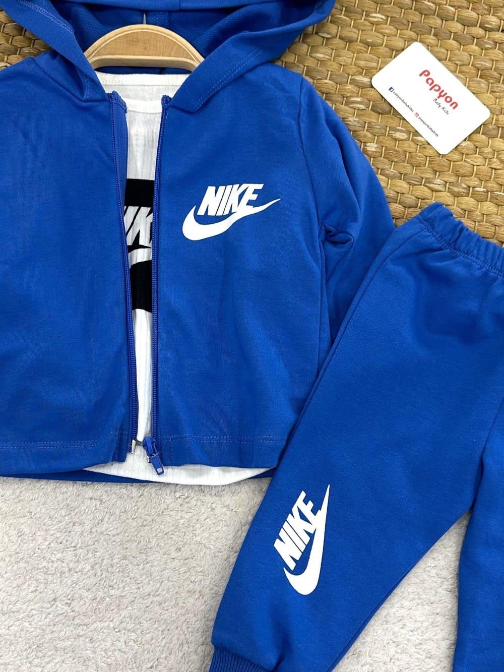 Nike Baskılı Kapşonlu Ceketli Erkek Bebek 3lü Takım (6-9/9-12/12-18/18-24 Ay)