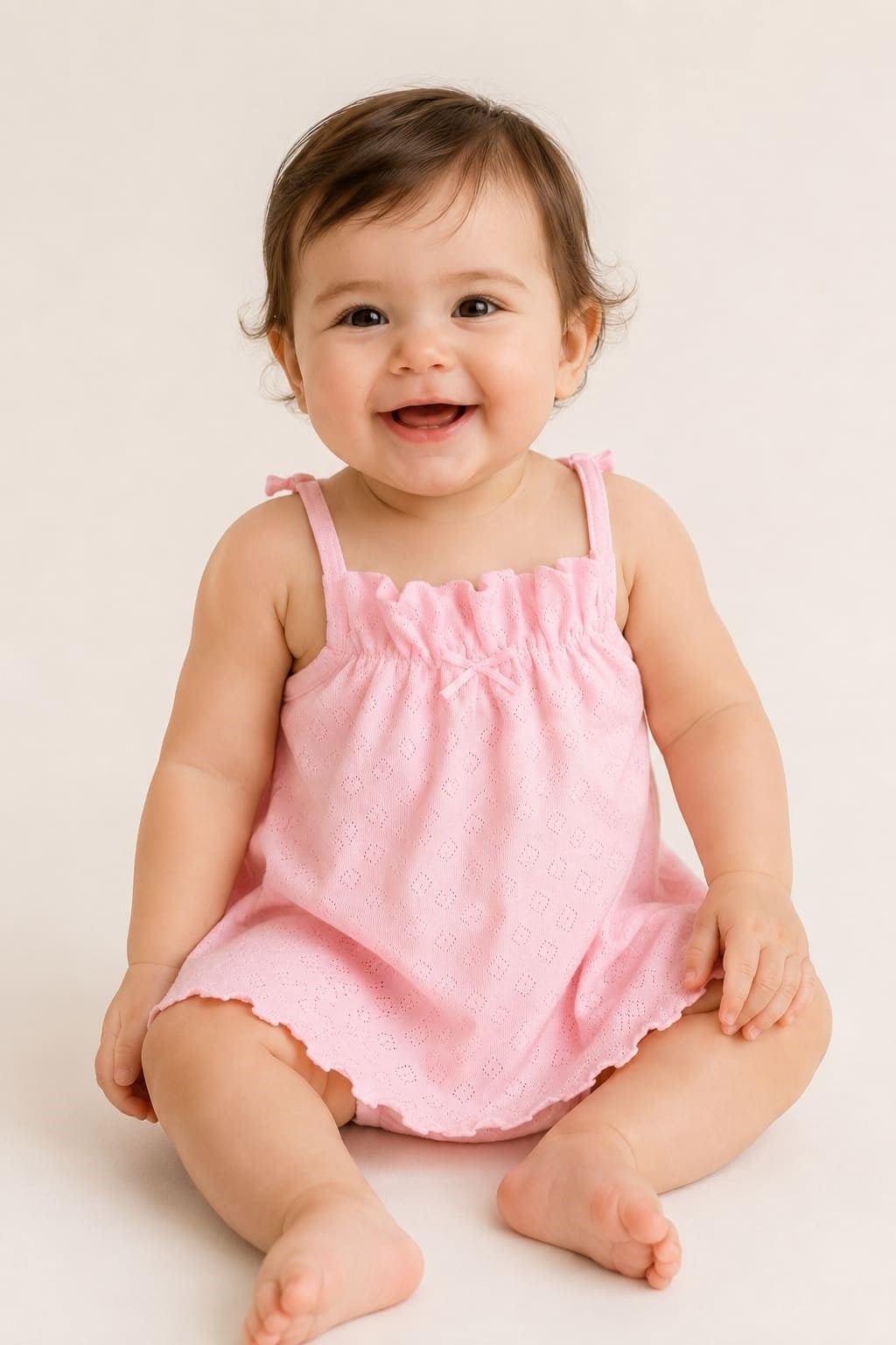 Jakar Desenli Askılı Kız Bebek Zıbın Elbise (%100 Pamuk) (0-3/3-6/6-9/9-12 Ay)