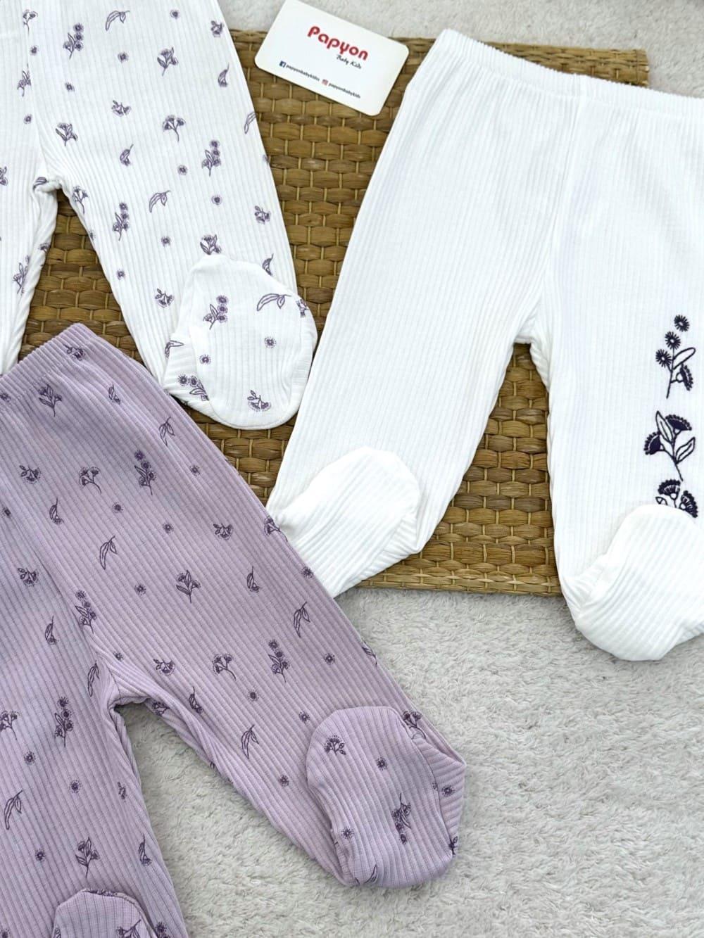 Dream Flower Fitilli Kız Bebek 3lü Patikli Alt Pantolon (0-3/3-6 Ay)