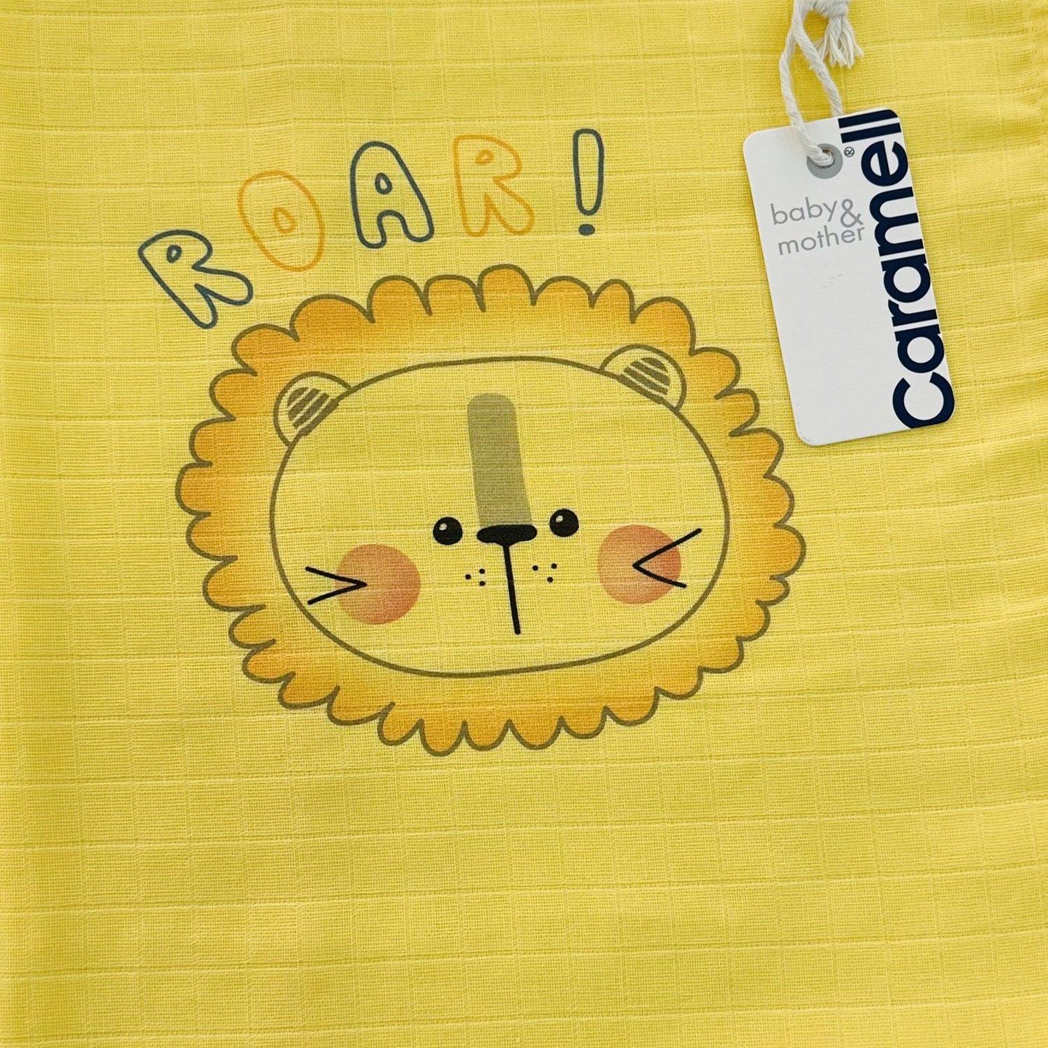 Roar Aslan Baskılı Tek Kat Müslin Bebek Battaniyesi 80x90 Cm