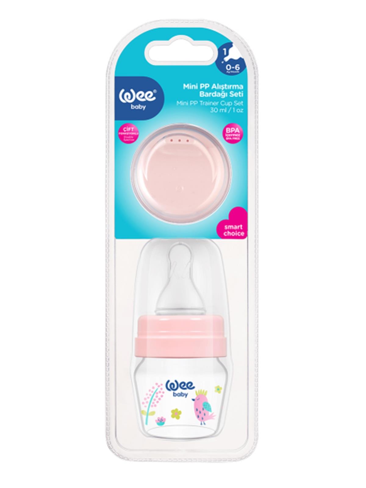 Kuş Desenli Mini PP Alıştırma Bardağı Seti 30 Ml