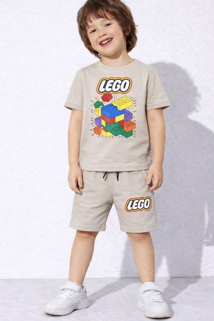 Lego Baskılı Erkek Çocuk Şortlu Takım (3-4/4-5/5-6/7-8/9-10 Yaş)