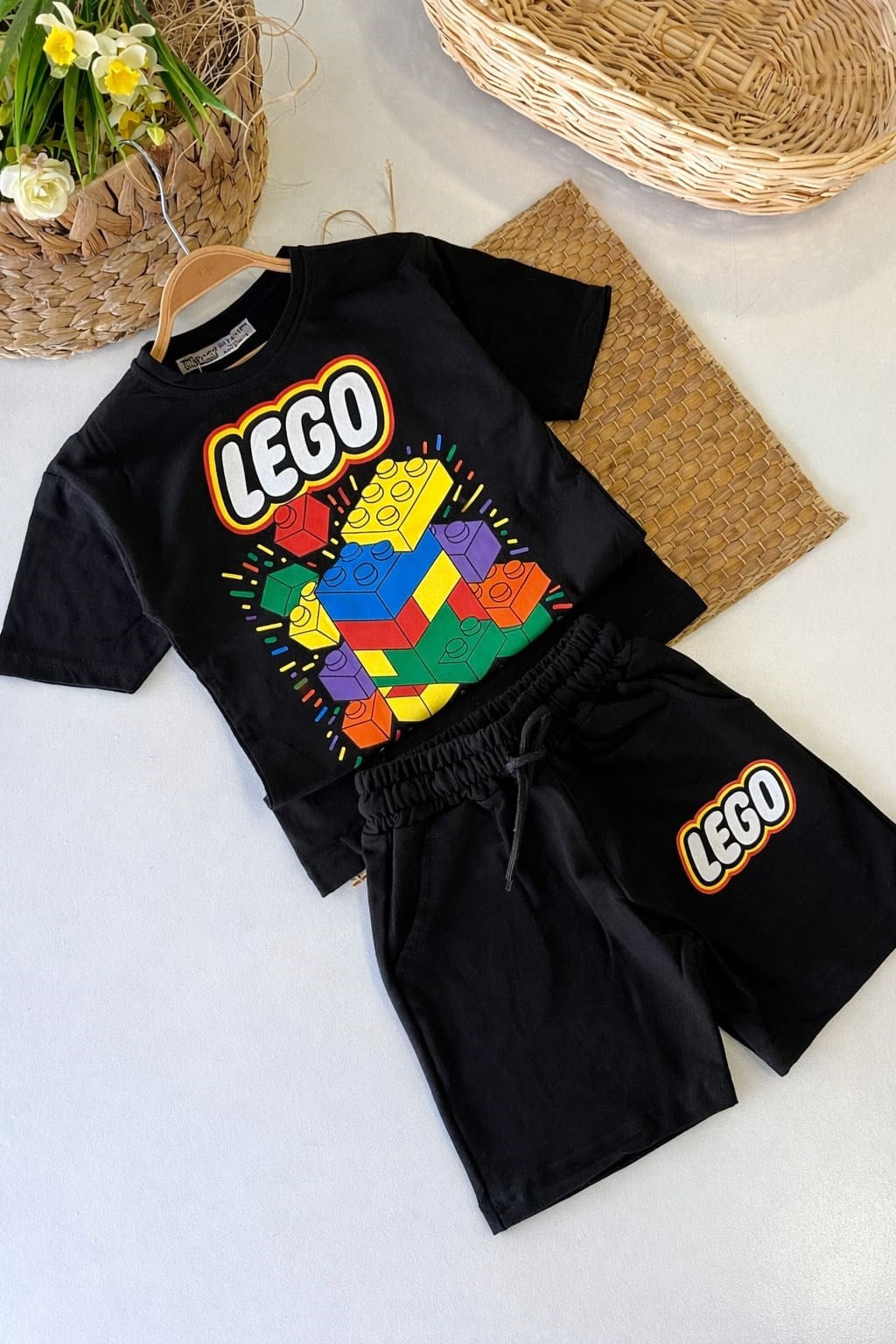 Lego Baskılı Erkek Çocuk Şortlu Takım (3-4/4-5/5-6/7-8/9-10 Yaş)