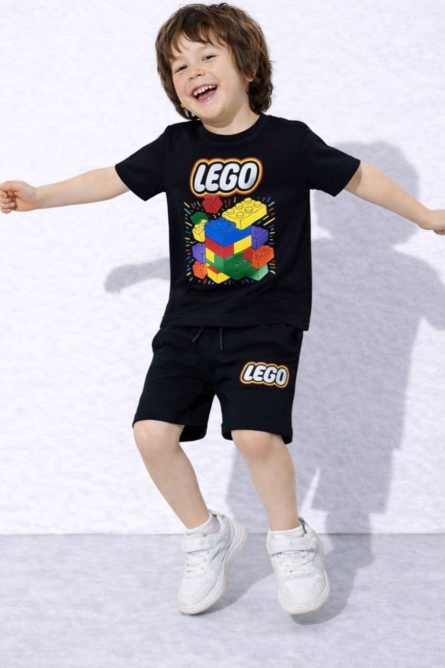 Lego Baskılı Erkek Çocuk Şortlu Takım (3-4/4-5/5-6/7-8/9-10 Yaş)