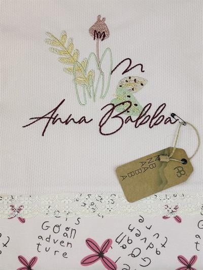 Floral Organik Çift Kat Penye Bebek Battaniyesi 85X90 Cm