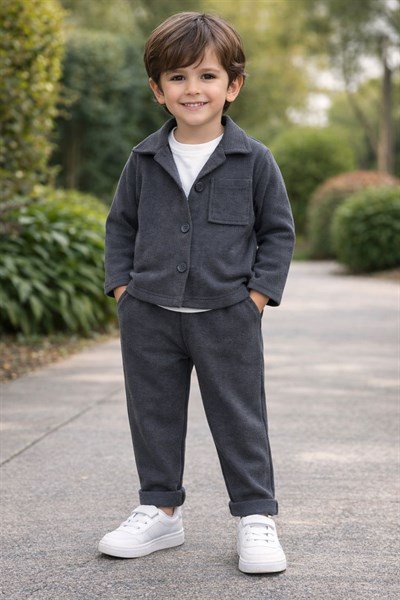 Baskılı Tişörtlü Gömlekli Erkek Bebek 3lü Takım (9-12 Ay/1-2 Yaş/2-3 Yaş/3-4 Yaş)