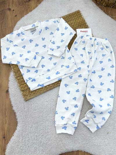 Mickey Desenli Fitilli Pijama Takımı (1-2/2-3/3-4 Yaş)