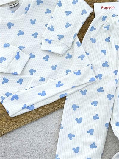 Mickey Desenli Fitilli Pijama Takımı (1-2/2-3/3-4 Yaş)