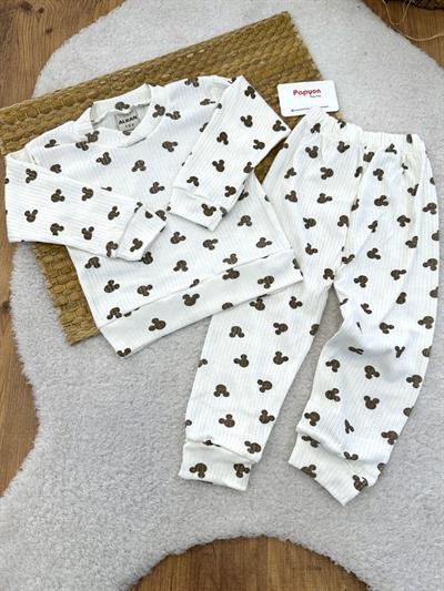 Mickey Desenli Fitilli Pijama Takımı (1-2/2-3/3-4 Yaş)