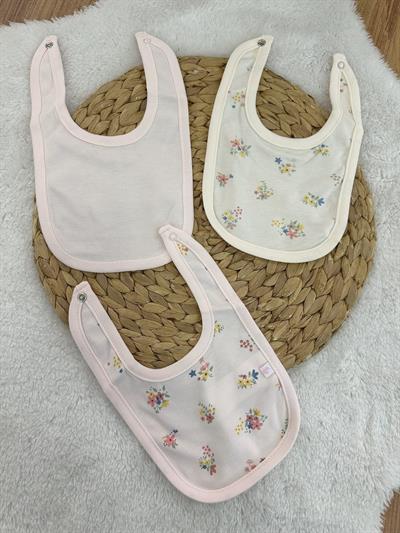 April Garden Baskılı Kız Bebek 3lü Penye Önlük
