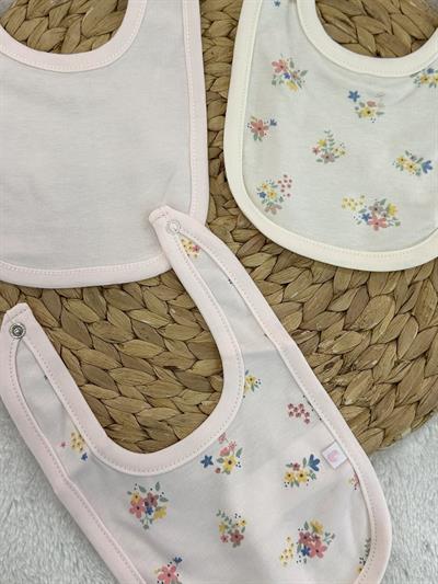 April Garden Baskılı Kız Bebek 3lü Penye Önlük