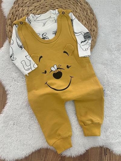 Arılı Ayı Surat Erkek Bebek Badili Salopet Takım 0-3/3-6/6-9/9-12 Ay