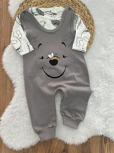 Arılı Ayı Surat Erkek Bebek Badili Salopet Takım 0-3/3-6/6-9/9-12 Ay