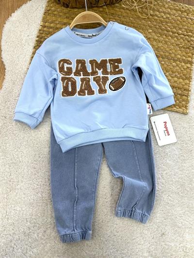 Süzene Game Day Nakışlı Erkek Bebek 2li Takım (6-9/9-12/12-18/18-24 Ay)