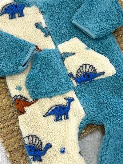 Kanguru Cepli Fermuarlı Erkek Bebek Peluş Tulum (3-6/6-9/9-12 Ay)