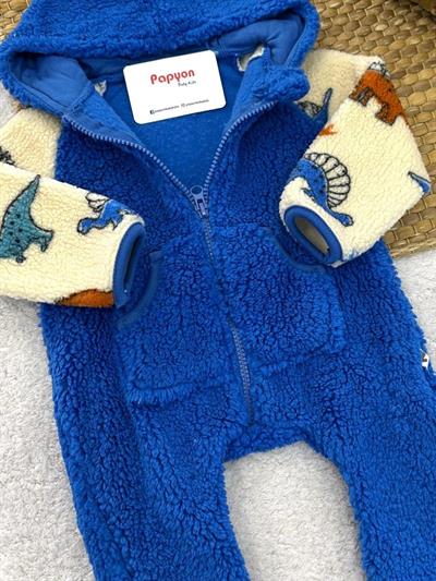 Reglan Kollu Kanguru Cepli Fermuarlı Welsoft Peluş Bebek Tulum (3-6/6-9/9-12 Ay)