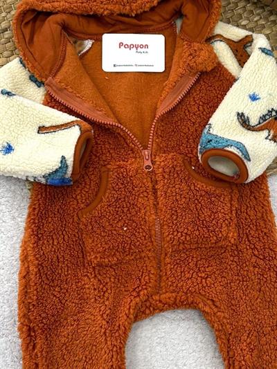 Reglan Kollu Kanguru Cepli Fermuarlı Welsoft Peluş Bebek Tulum (3-6/6-9/9-12 Ay)
