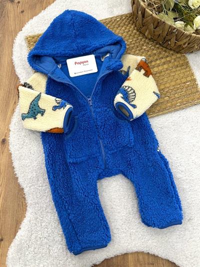 Reglan Kollu Kanguru Cepli Fermuarlı Welsoft Peluş Bebek Tulum (3-6/6-9/9-12 Ay)