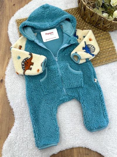 Reglan Kollu Kanguru Cepli Fermuarlı Welsoft Peluş Bebek Tulum (3-6/6-9/9-12 Ay)